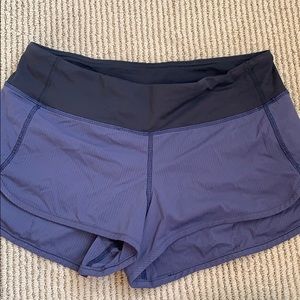Indigo/Black Size 4 Lululemon Speed Shorts